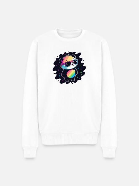 Panda Rainbow Galaxy Cool Glasses - Men's Premium Organic Jumper - white