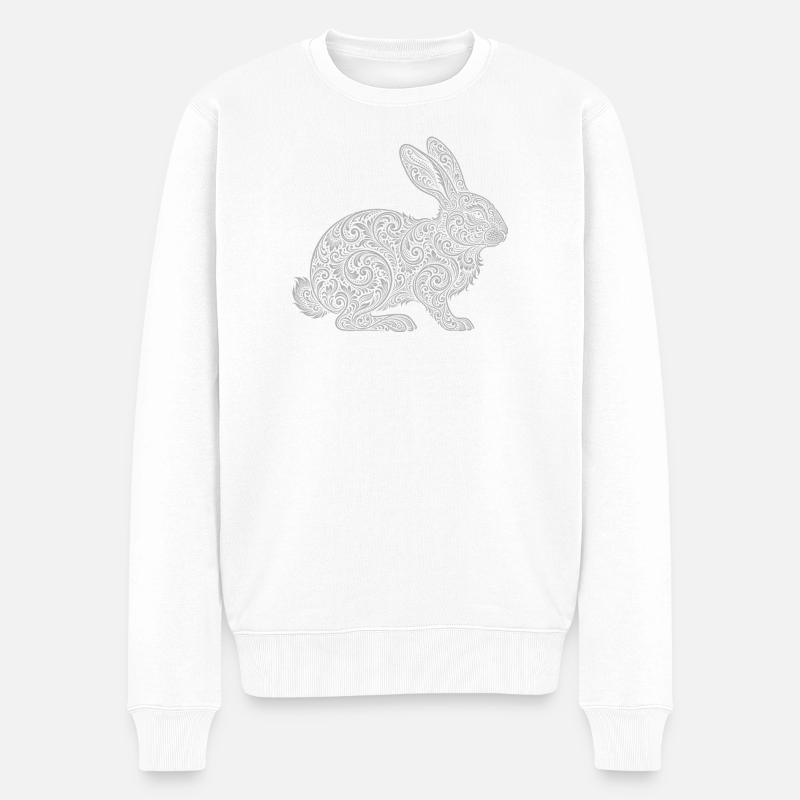 Hase - Männer Premium Bio Pullover - Weiß