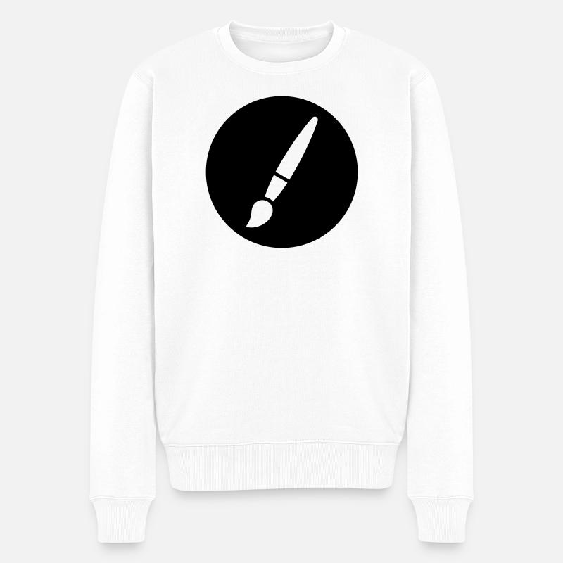 Pinsel, Malerei, Kunst Symbol - Männer Premium Bio Pullover - Weiß
