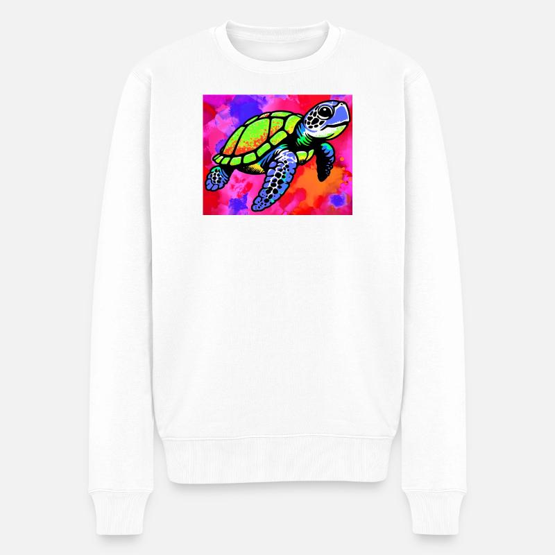 Schildkröte - Männer Premium Bio Pullover - Weiß