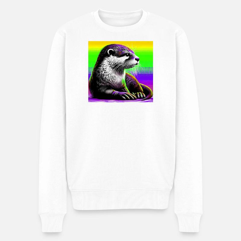 Otter - Männer Premium Bio Pullover - Weiß
