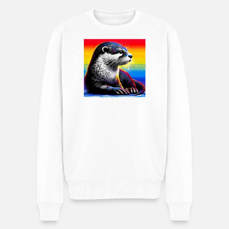 Otter - Männer Premium Bio Pullover - Weiß