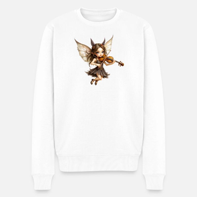 Violon fée aux ailes de miel - Pull Premium bio Homme - blanc