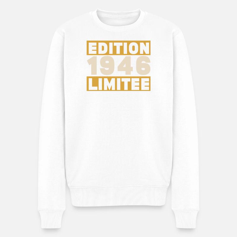 1946 80 Jahre Jubiläumsgeschenk - Männer Premium Bio Pullover - Weiß