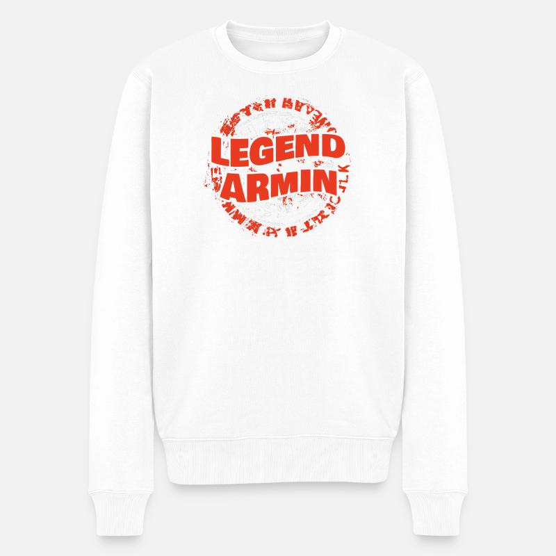 Vorname Armin - Männer Premium Bio Pullover - Weiß