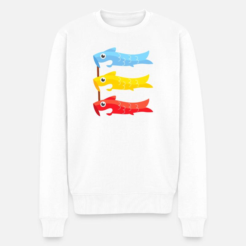 Koinobori Carp Flags Trio - Pull Premium bio Homme - blanc