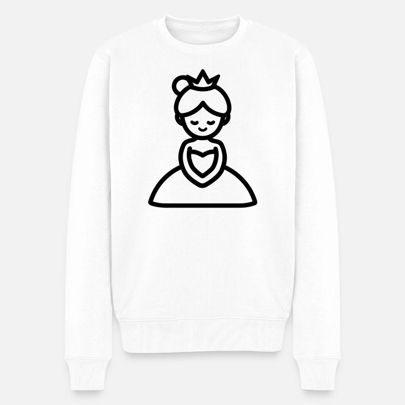 Prinzessin - Männer Premium Bio Pullover - Weiß