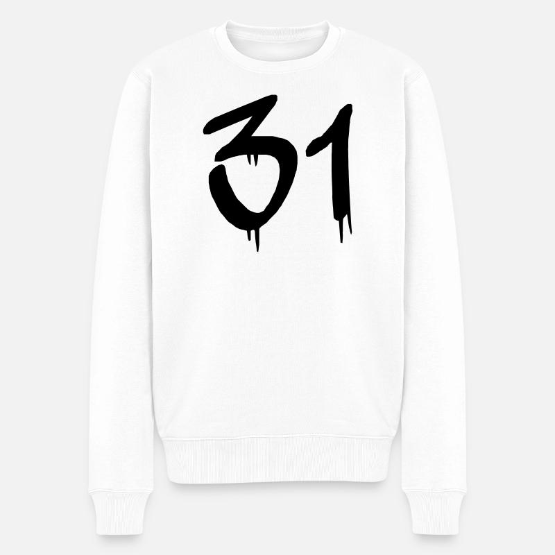 31 - Männer Premium Bio Pullover - Weiß