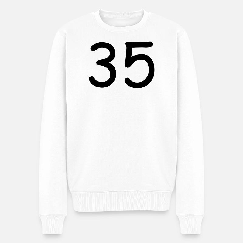 35 - Männer Premium Bio Pullover - Weiß