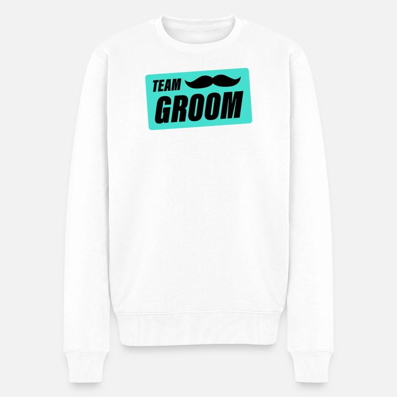 team_groom- - Männer Premium Bio Pullover - Weiß