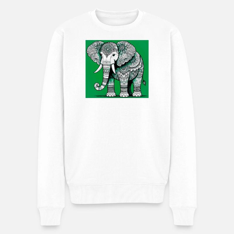 éléphant - Pull Premium bio Homme - blanc