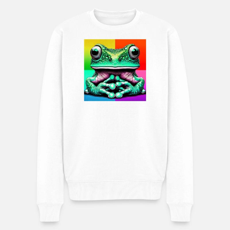 Frosch - Männer Premium Bio Pullover - Weiß