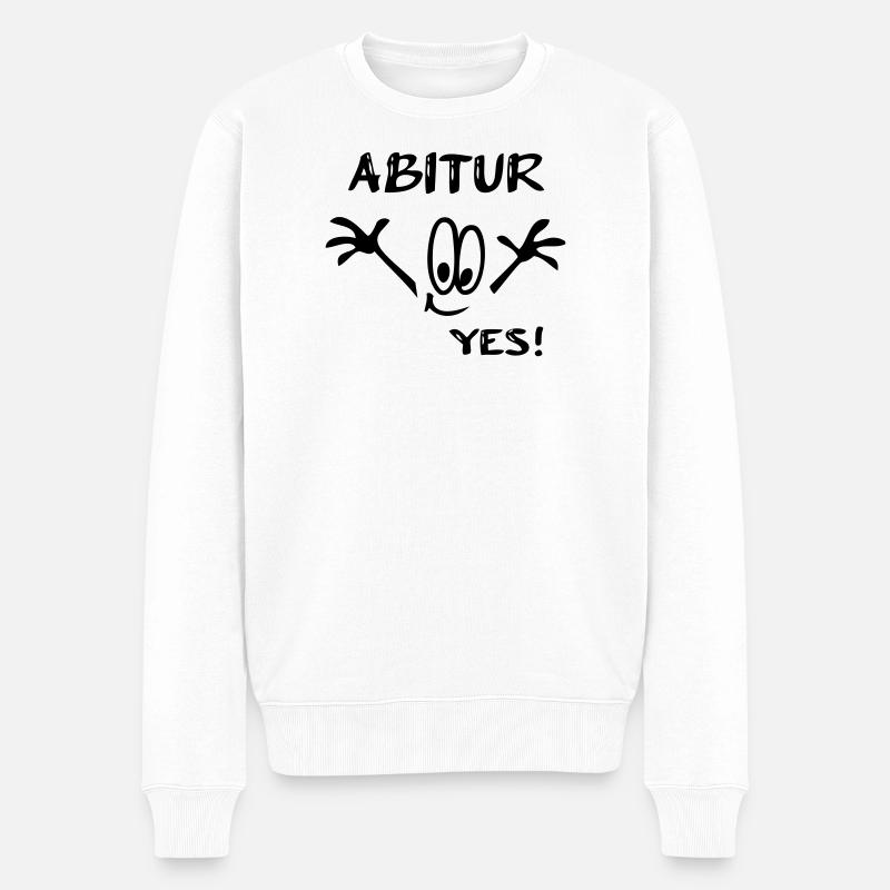 Abitur  Yes - Männer Premium Bio Pullover - Weiß