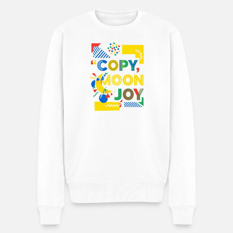 Mondfreude Pop-Art Farbexplosion - Männer Premium Bio Pullover - Weiß
