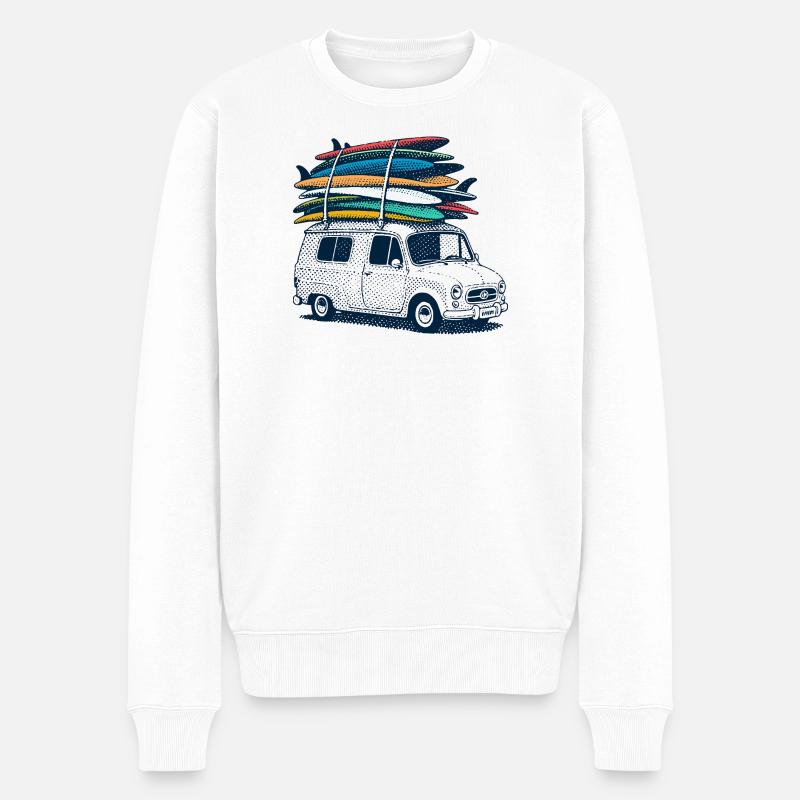 Vacances de surf - Pull Premium bio Homme - blanc
