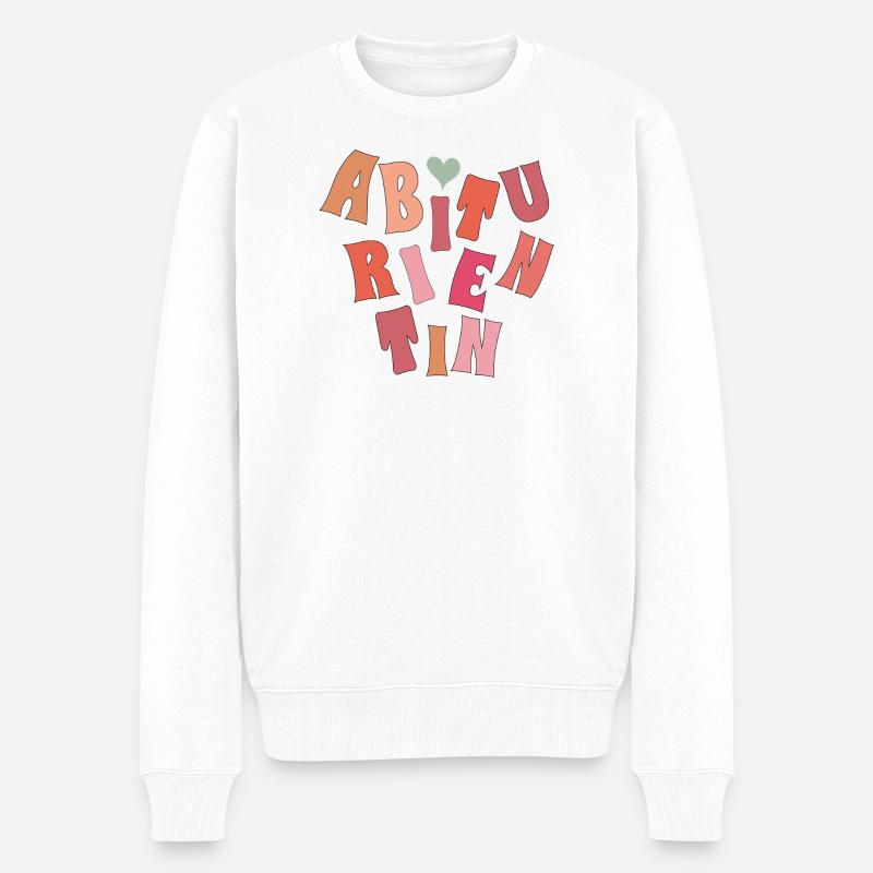 Abiturientin  - Männer Premium Bio Pullover - Weiß