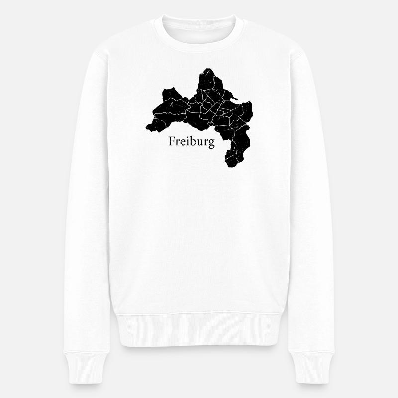 Freiburg Map - Männer Premium Bio Pullover - Weiß