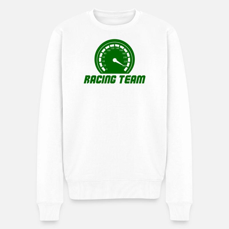 Rennteam Tachometer Grafik - Männer Premium Bio Pullover - Weiß