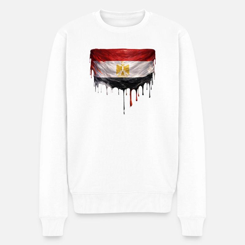 Art de chute de drapeau égyptien - Pull Premium bio Homme - blanc