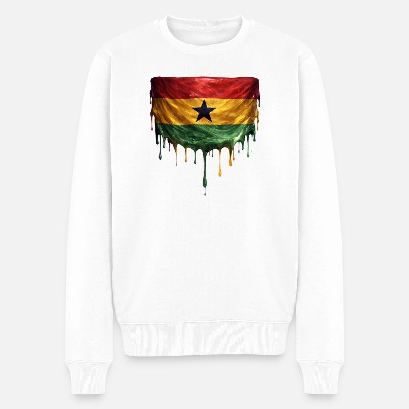 Art des drapeaux du Ghana - Pull Premium bio Homme - blanc