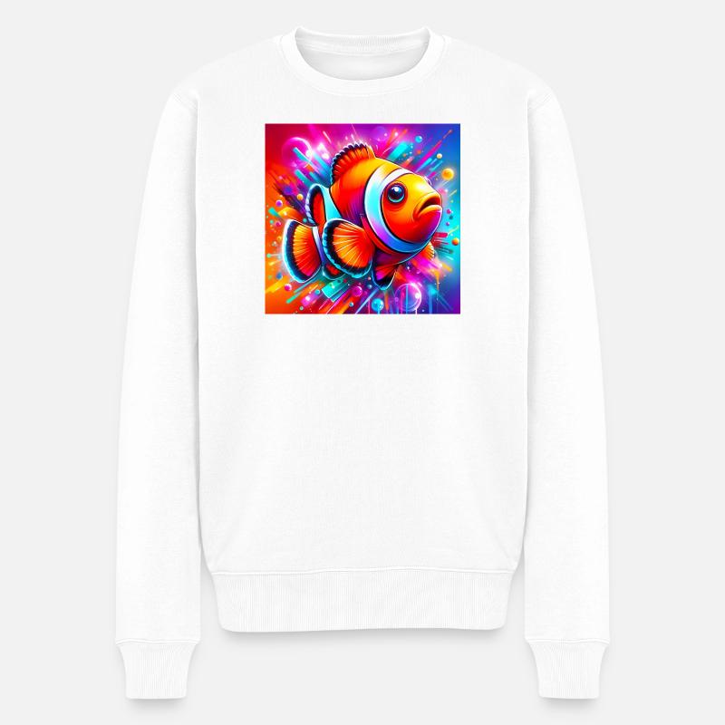 Clownfisch - Männer Premium Bio Pullover - Weiß