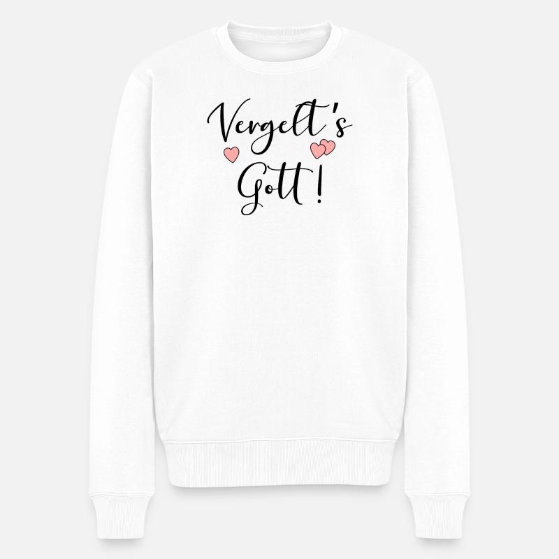 Christlich Danke Gott - Männer Premium Bio Pullover - Weiß