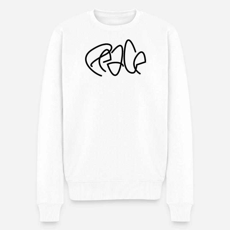 Friede - Männer Premium Bio Pullover - Weiß