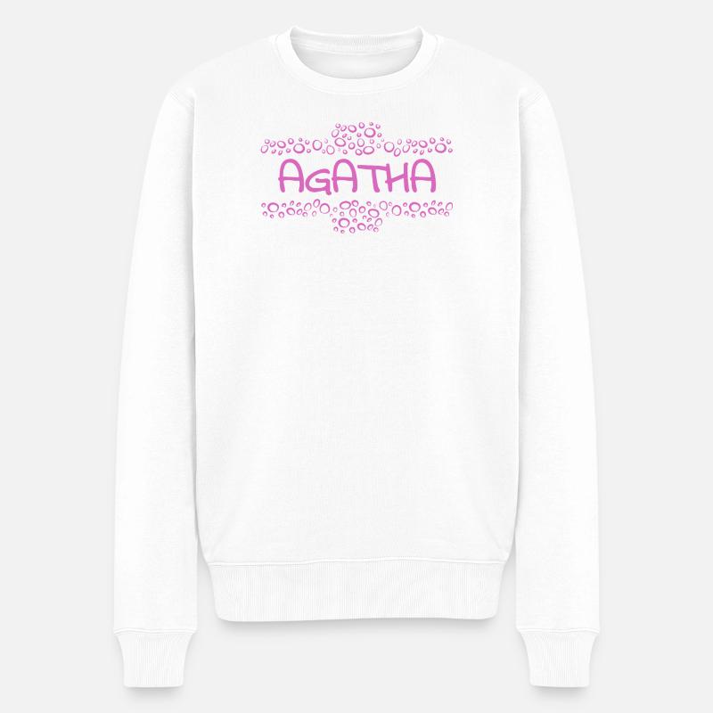 Agatha als Baby - Männer Premium Bio Pullover - Weiß