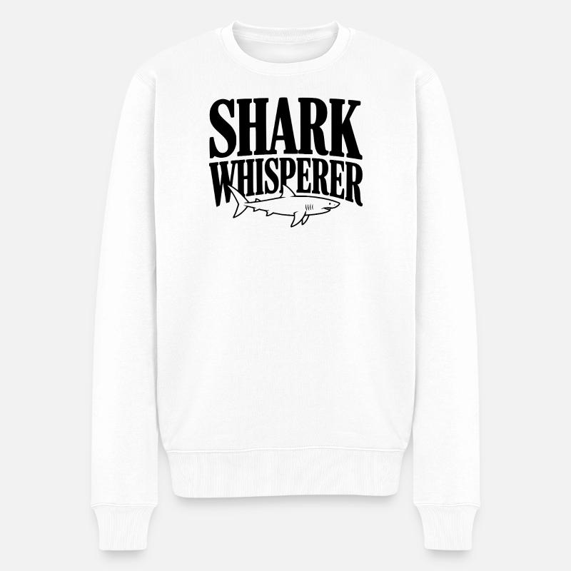 Hai-Flüsterer - Männer Premium Bio Pullover - Weiß