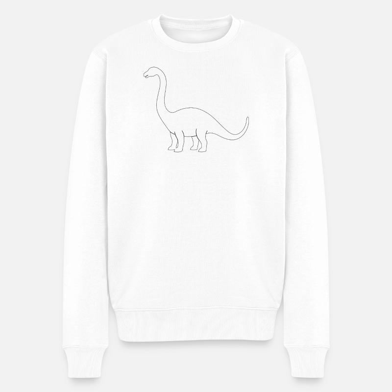 Brontosaurus - Männer Premium Bio Pullover - Weiß