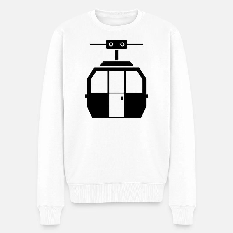 Seilbahn - Männer Premium Bio Pullover - Weiß