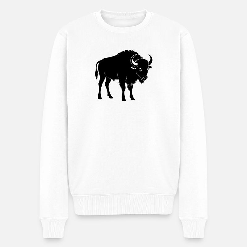 Buffalo - Männer Premium Bio Pullover - Weiß