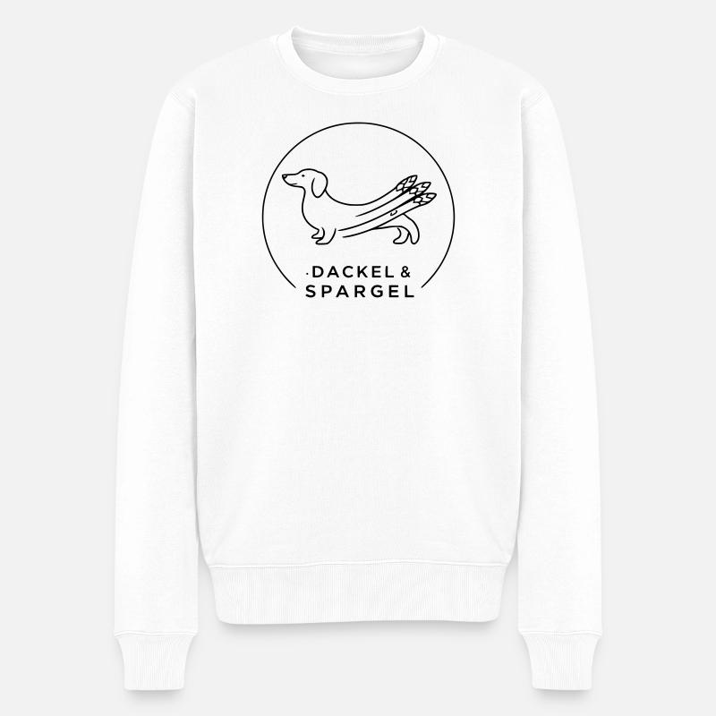 dackel und spargel - Männer Premium Bio Pullover - Weiß