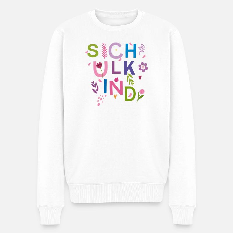 Schulkind  - Männer Premium Bio Pullover - Weiß