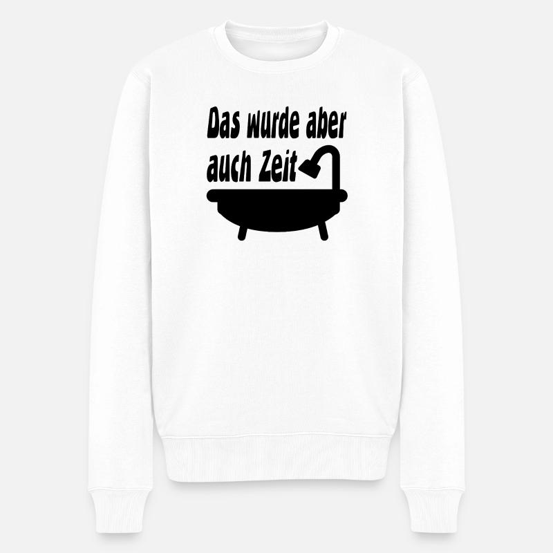Badewanne - Männer Premium Bio Pullover - Weiß