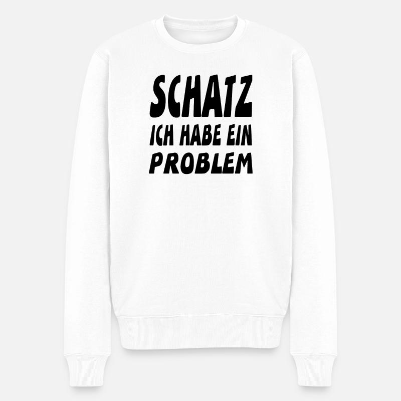 Schatz - Männer Premium Bio Pullover - Weiß