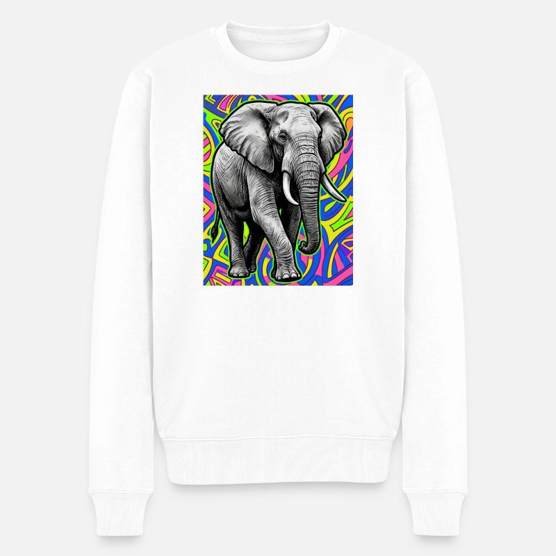 éléphant - Pull Premium bio Homme - blanc