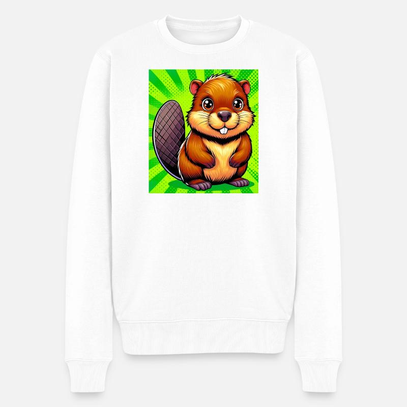 castor - Pull Premium bio Homme - blanc