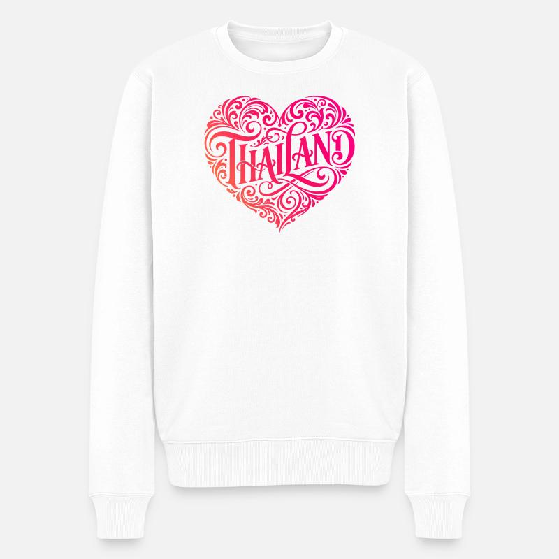 Cœur de Thaïlande - Pull Premium bio Homme - blanc