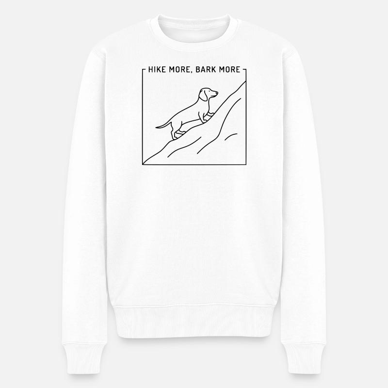 Hike More Bark More - Männer Premium Bio Pullover - Weiß
