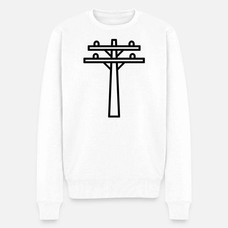 Strommast - Männer Premium Bio Pullover - Weiß