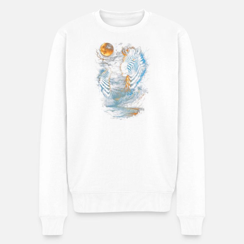 Zebra - Männer Premium Bio Pullover - Weiß