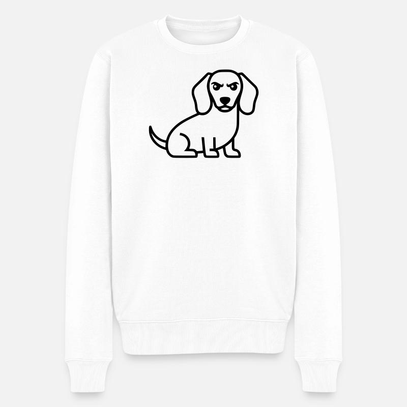 Böser Dackel Teckel Outline - Männer Premium Bio Pullover - Weiß