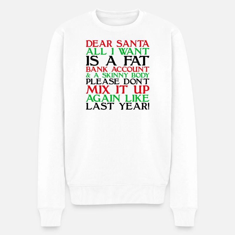 Lieber Weihnachtsmann - Männer Premium Bio Pullover - Weiß