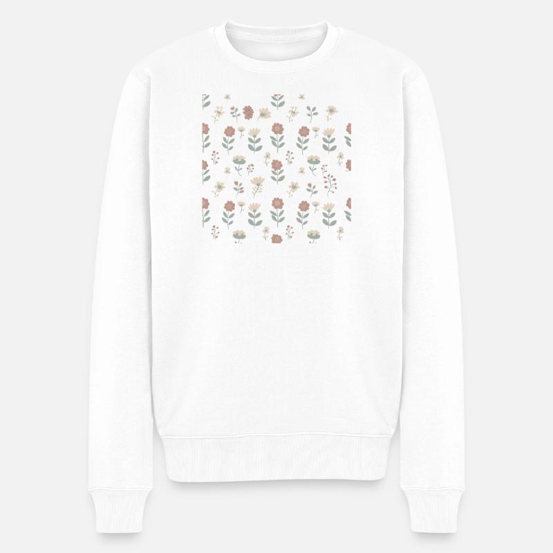 Fleurs pastel - Pull Premium bio Homme - blanc