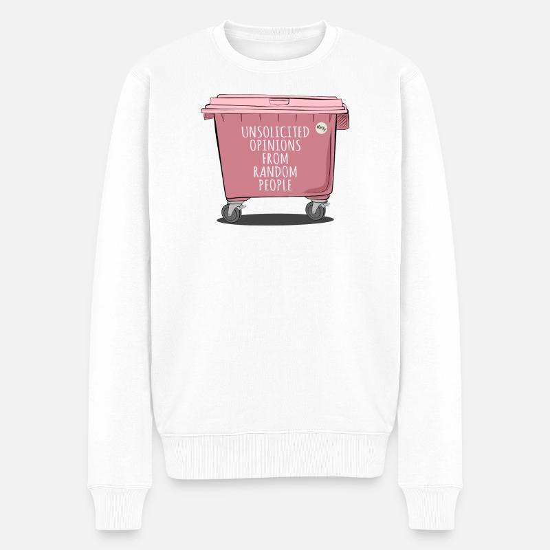 Unsolicited Opinions – Funny Trash Design - Männer Premium Bio Pullover - Weiß