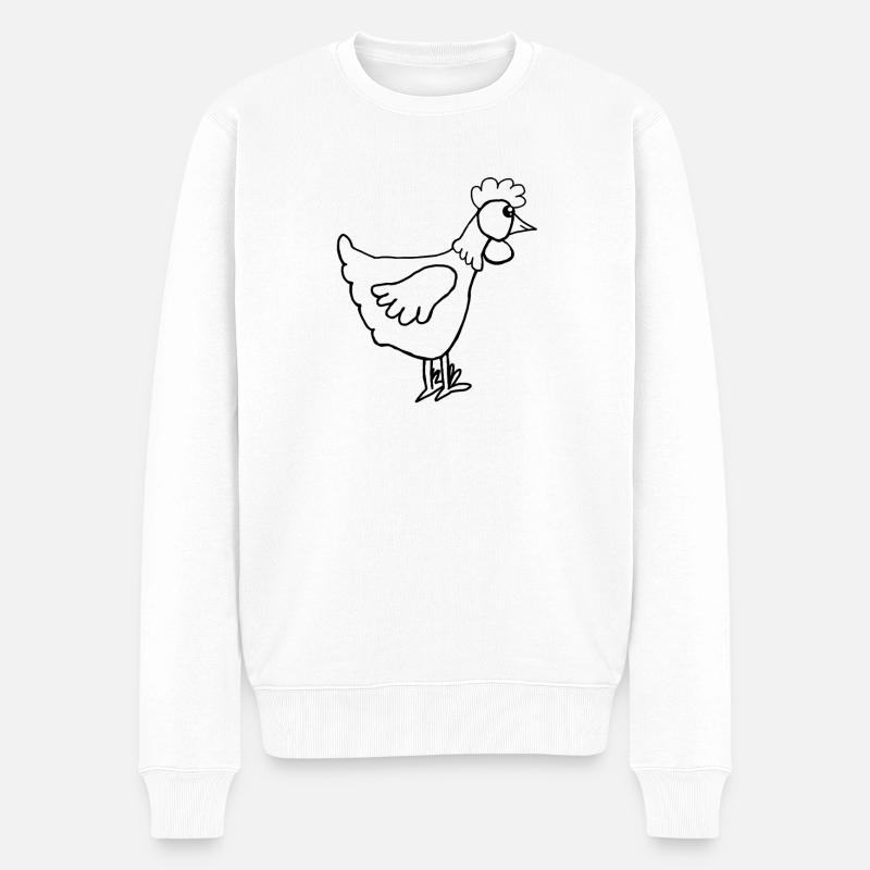 Henne Huhn Hühner  - Männer Premium Bio Pullover - Weiß