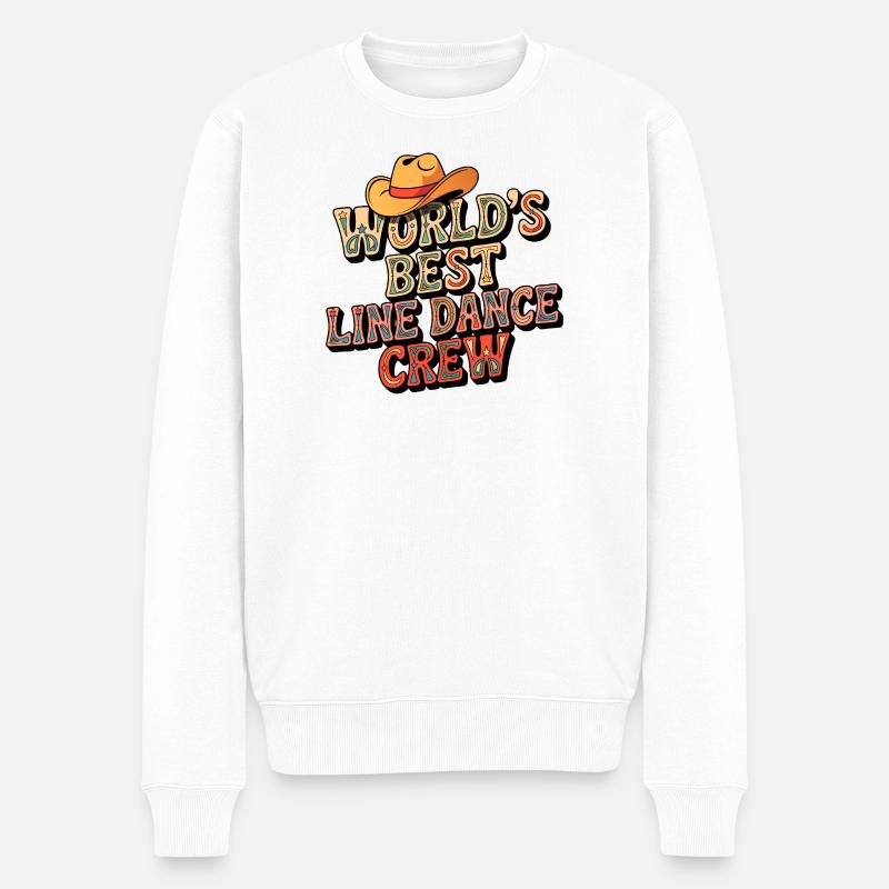 Weltbeste Line-Dance-Crew - Männer Premium Bio Pullover - Weiß