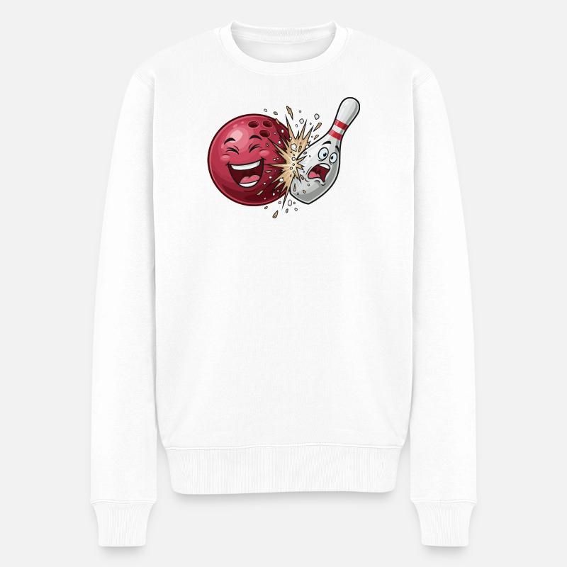 Bullet Cracker : Affrontement de bowling - Pull Premium bio Homme - blanc