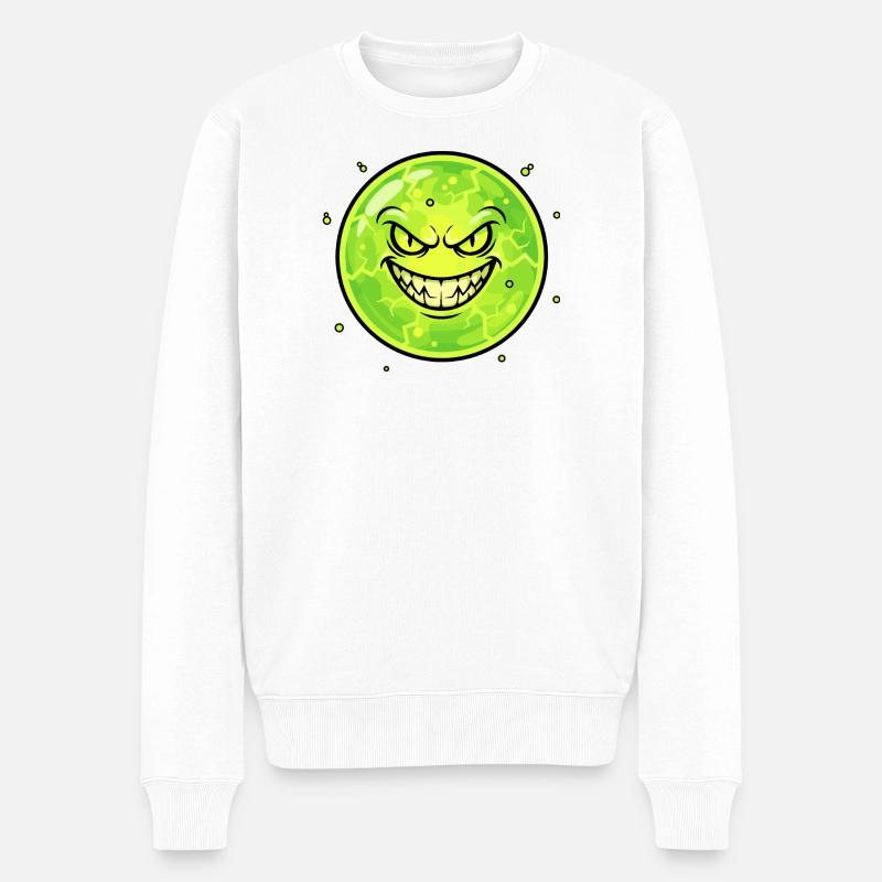 Lune Sombre avec un sourire - Pull Premium bio Homme - blanc
